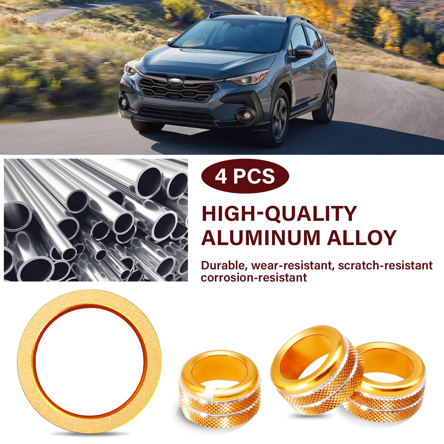 MOCHENT interior upgrade kit in gold for Subaru models.