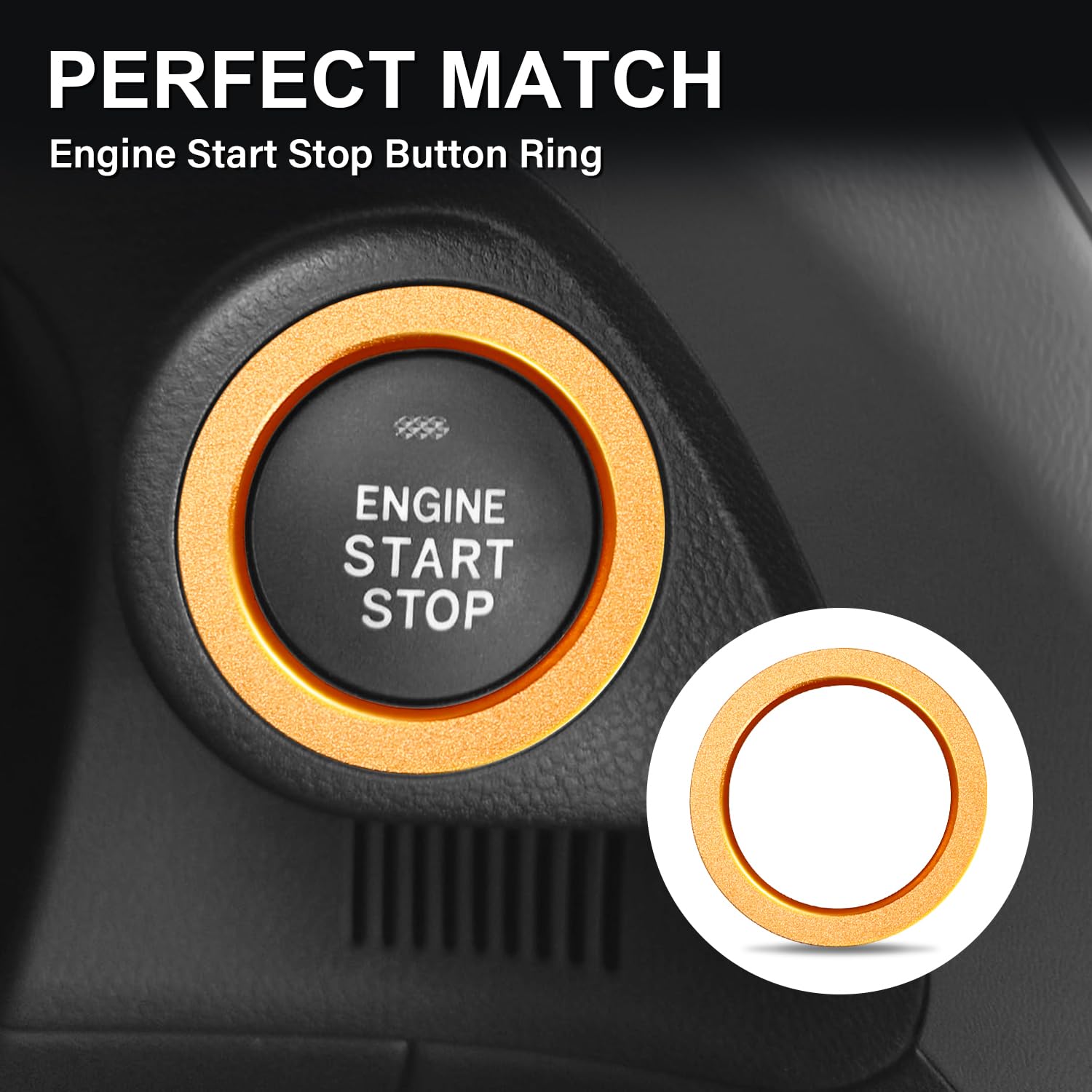 MOCHENT Crosstrek/Impreza knob cover in gold for refined cabin aesthetics.