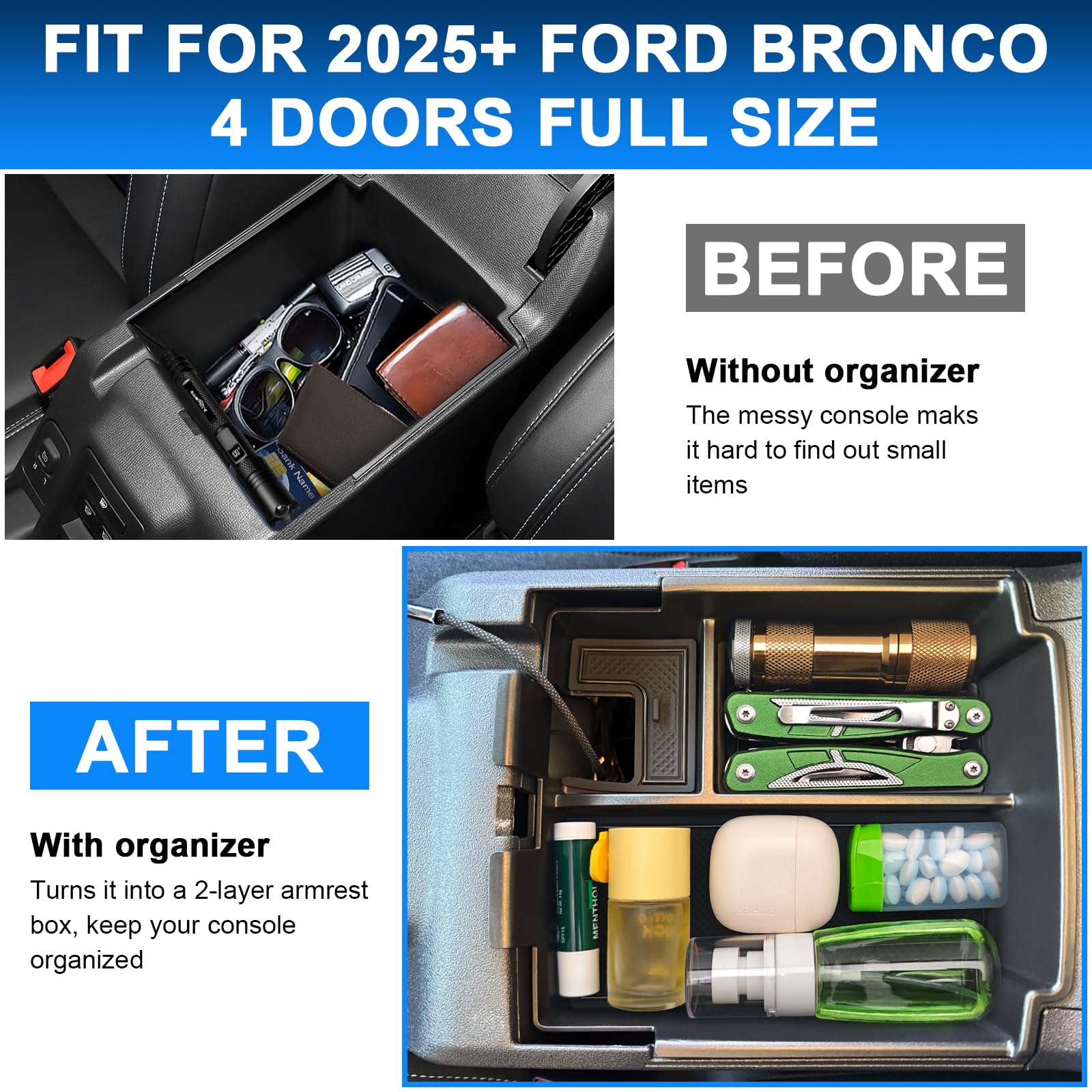 MOCHENT sunglasses holder with magnetic clip stores shades securely in Bronco cabin.