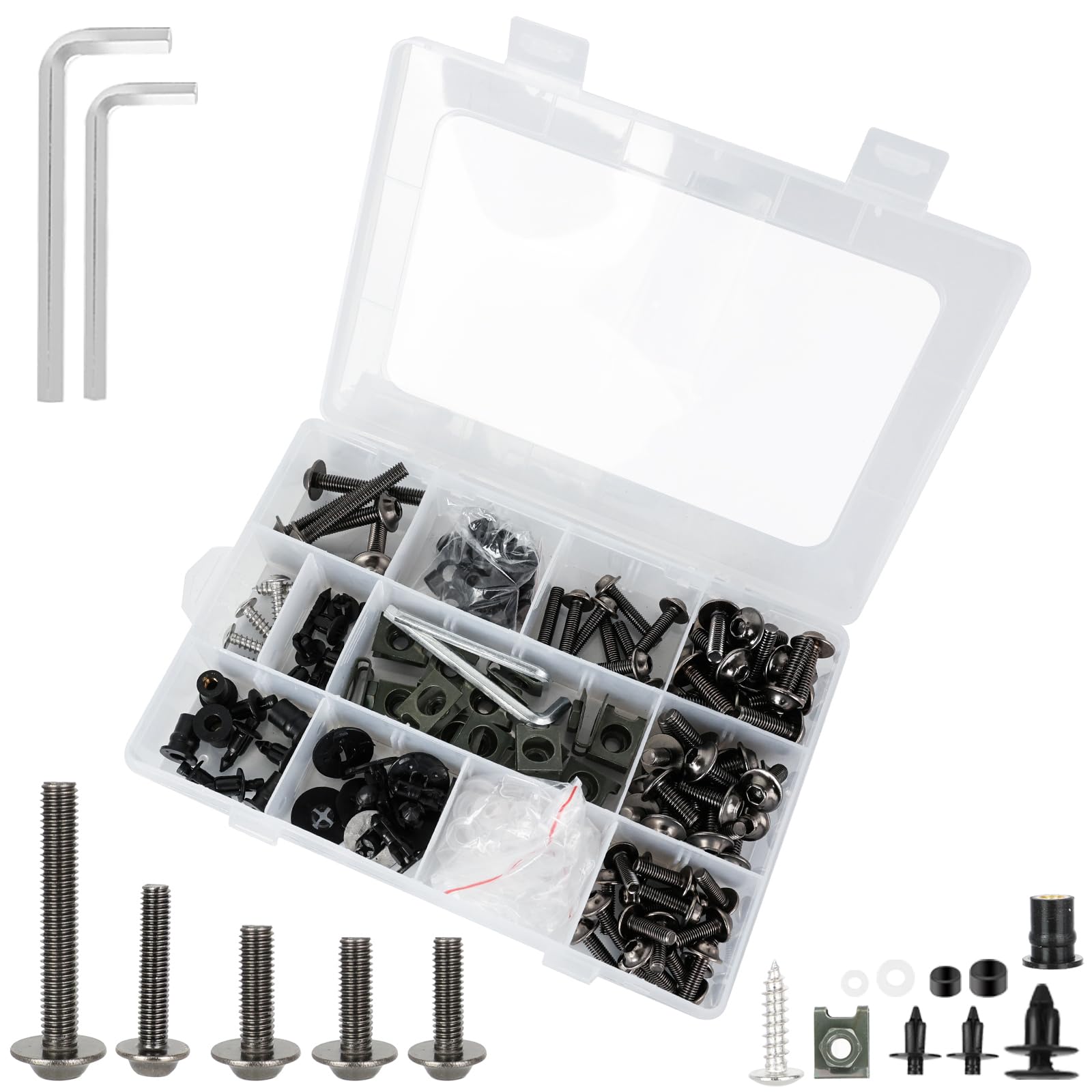 MOCODUO 195-piece contents for complete fairing installation.