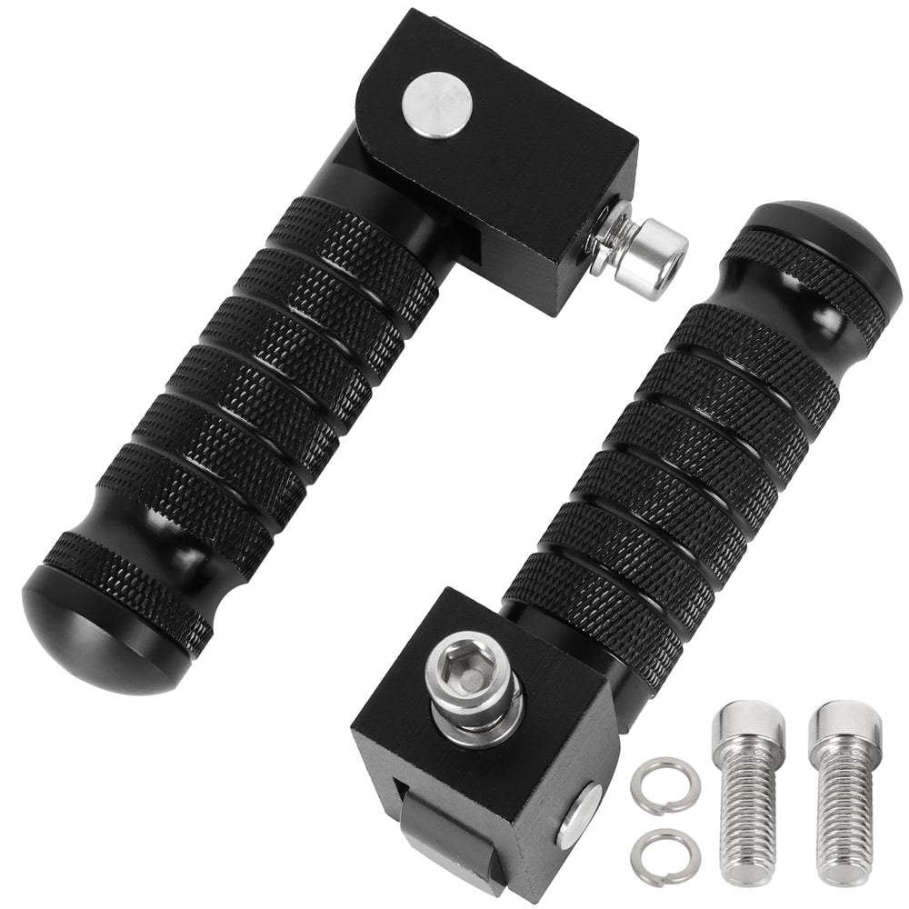 MOCODUO foldable foot pegs 90-degree close-up shows compact design and secure grip