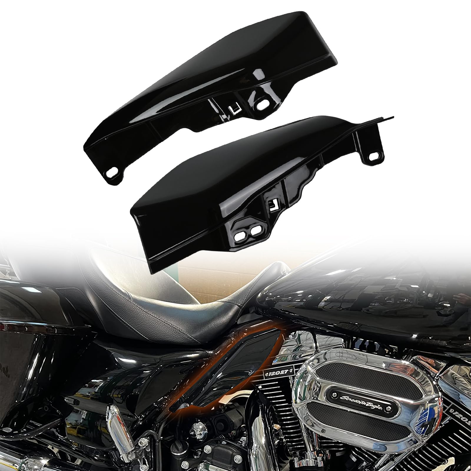 MOCODUO mid-frame right deflector, gloss black, complements Touring models