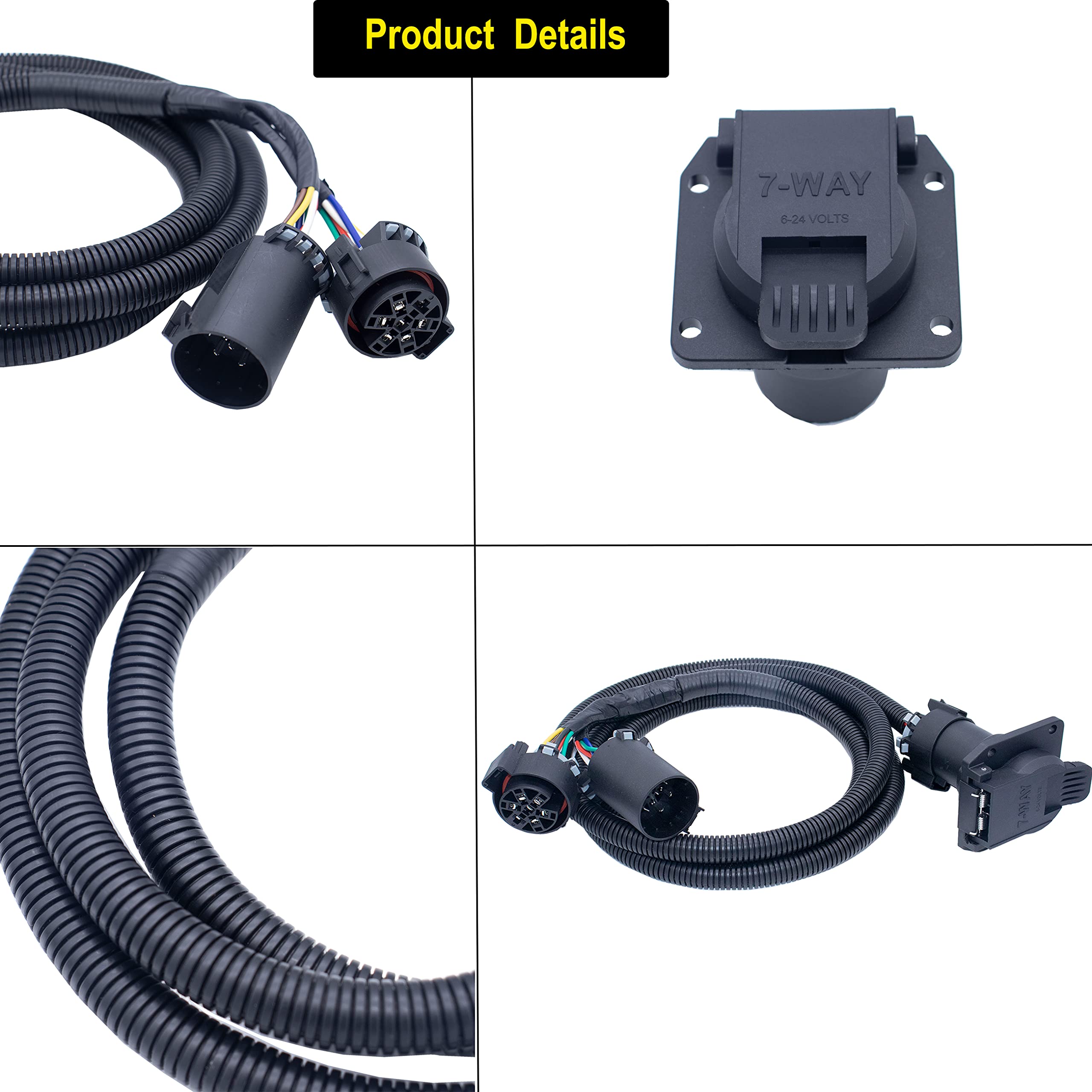 MOCW 7-Pin extension supports gooseneck and fifth-wheel wiring across brands.