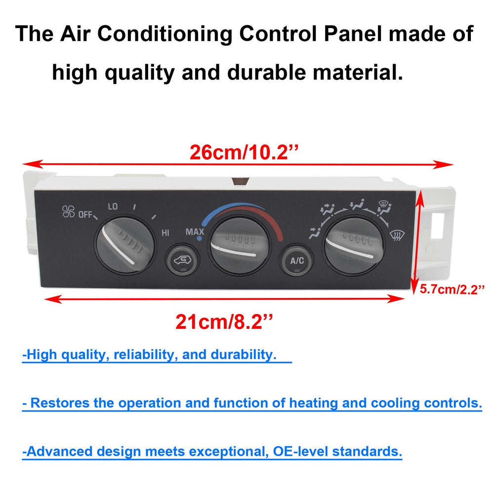 MOCW AC Heater Control Panel compatible with Chevy/GMC models from 1996–1999.