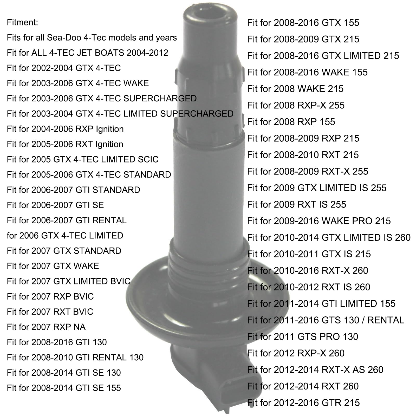 MOCW Sea-Doo Wake Pro 215 ignition coil stick aids consistent firing at speed.