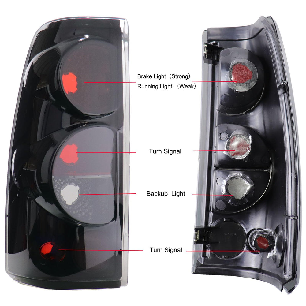 MOCW Chevrolet Silverado classic left driver tail light highlights durable ABS housing for rugged use.