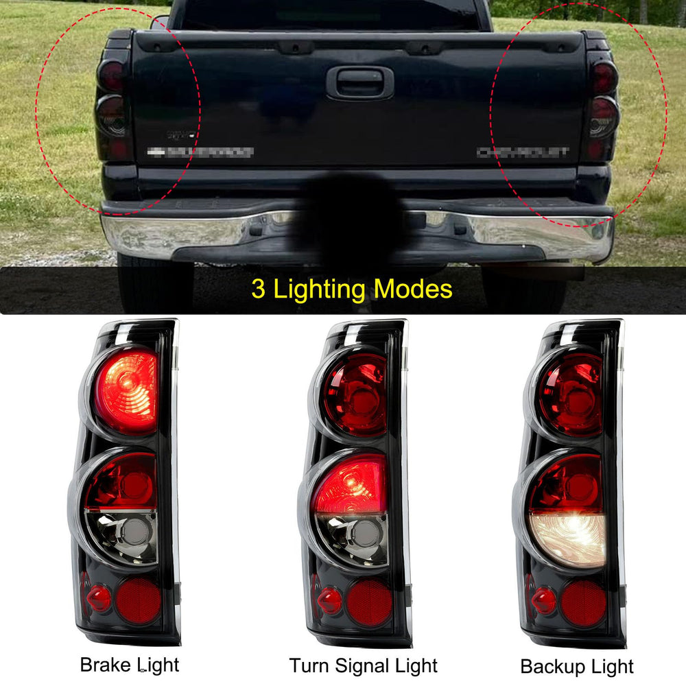 MOCW GMC Sierra left driver tail light features black-smoke housing for reliable performance.