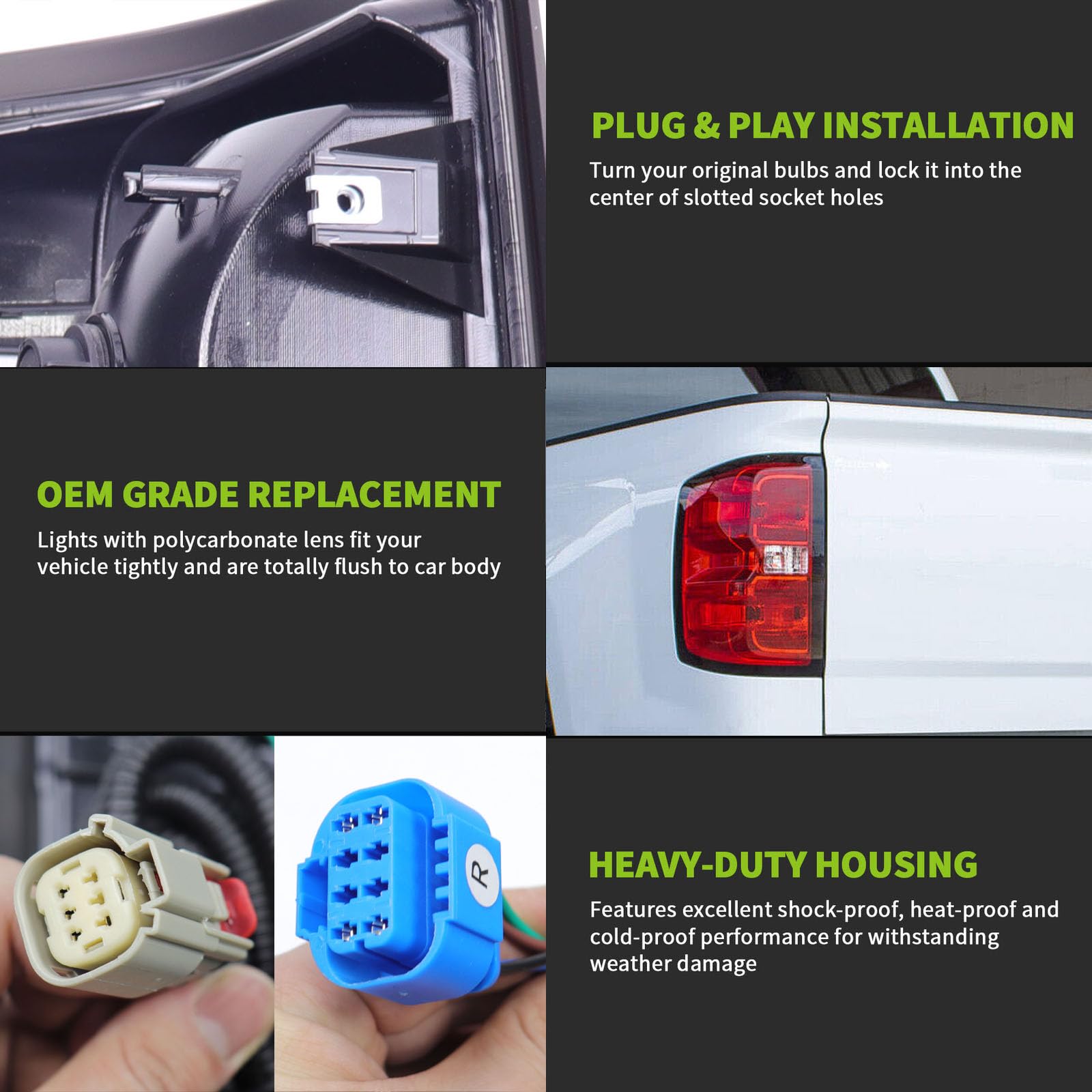 MOCW tail light designed for IP67 weather resistance for all-weather driving.