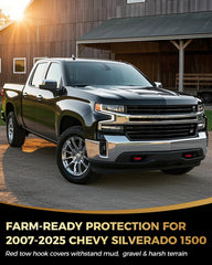 MODELAUTO Silverado tow hook cover snap-on install for quick front-end upgrade.