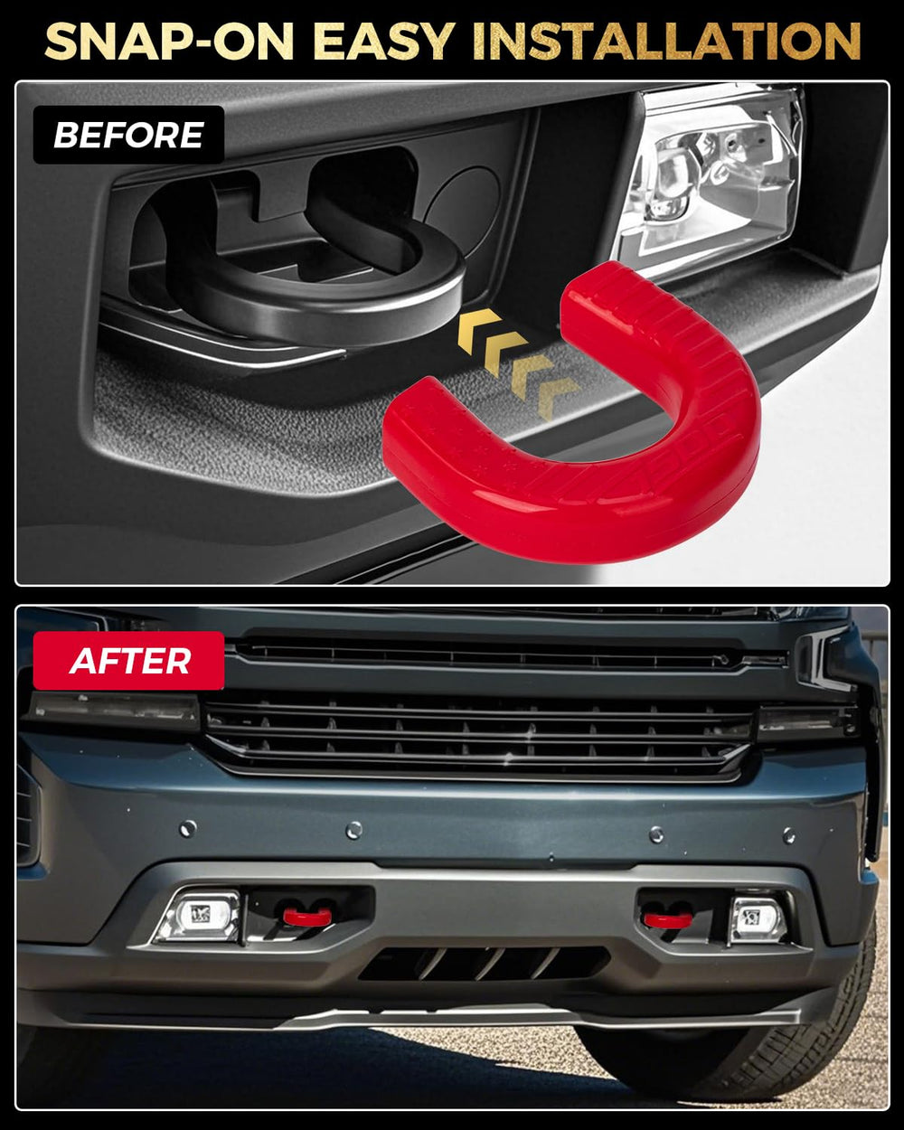 MODELAUTO ABS tow hook cover durable anti-rust protection in harsh weather.