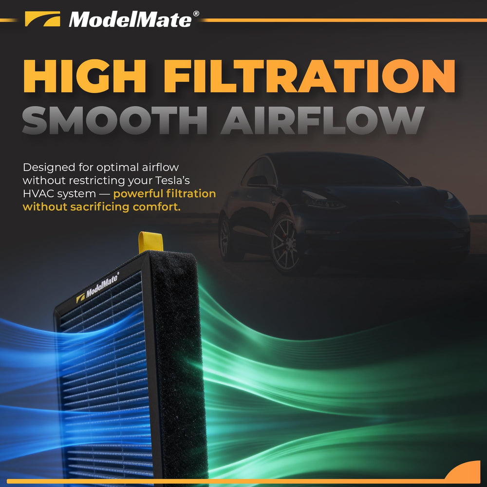 ModelMate Tesla Model 3 fit air filter demonstrates a secure seal.