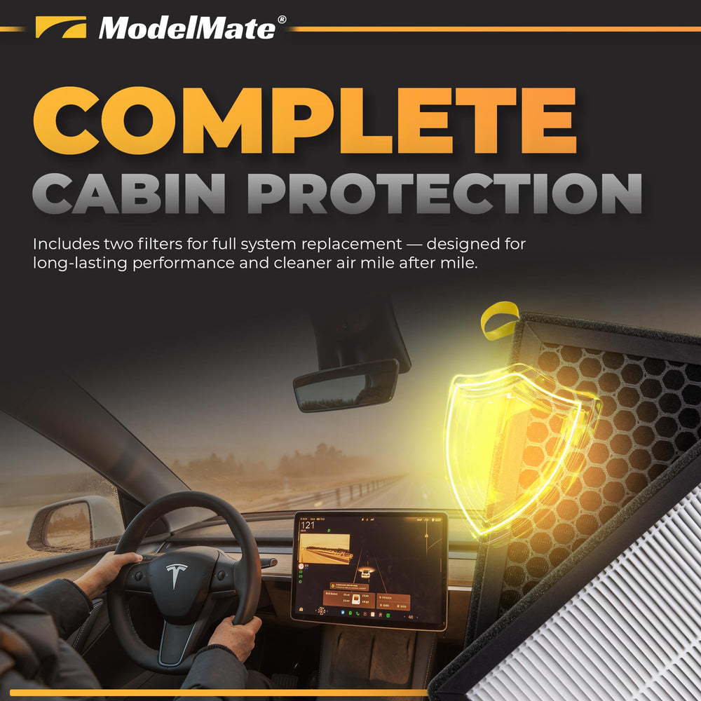 ModelMate Tesla Model Y fit air filter demonstrates a secure seal.