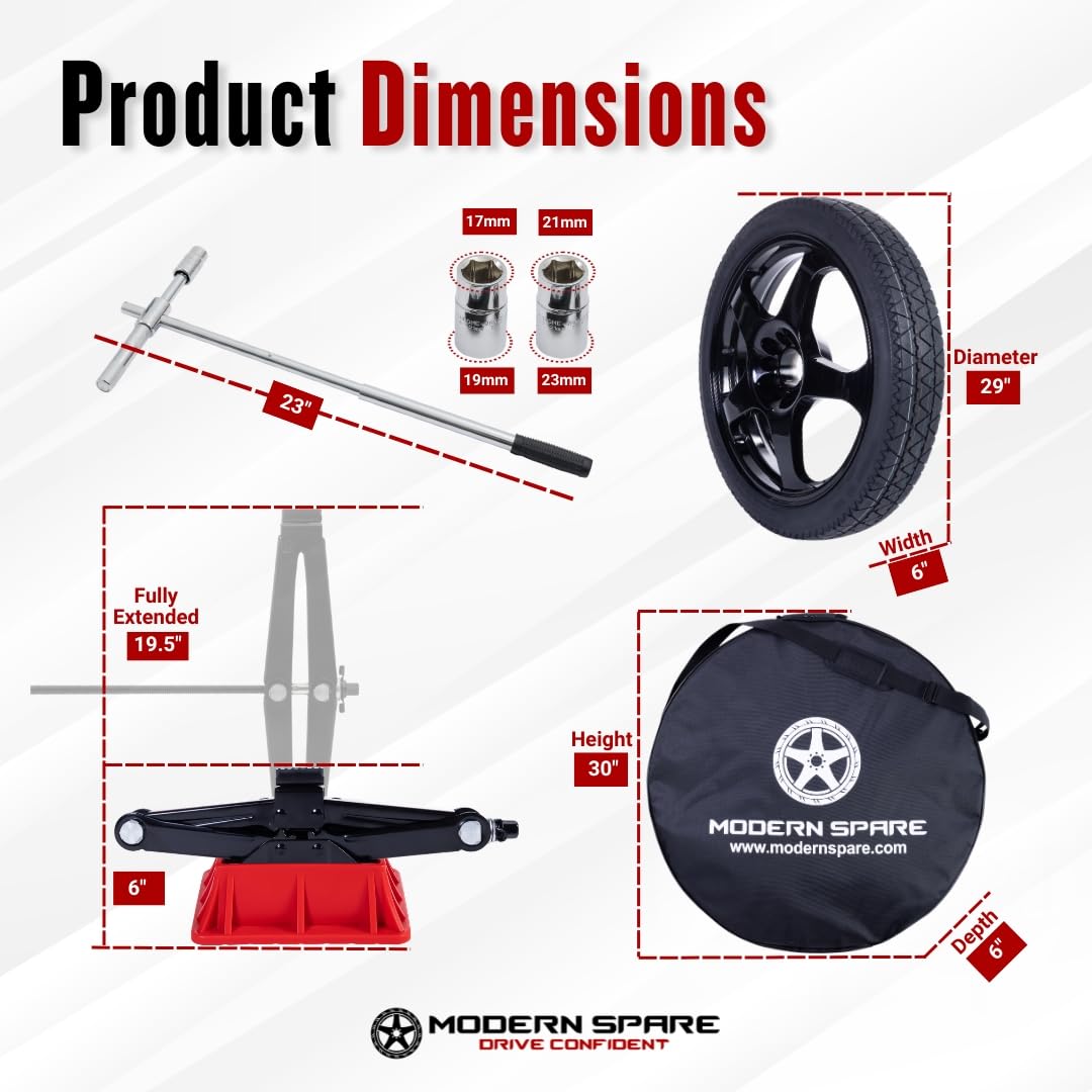 Modern Spare 4000 lb scissor jack with vehicle-specific head for stable lifts.