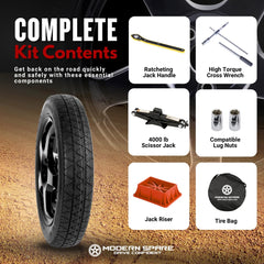 Modern Spare CR-V Hybrid spare tire donut 155-90R18 for compact emergency reuse.