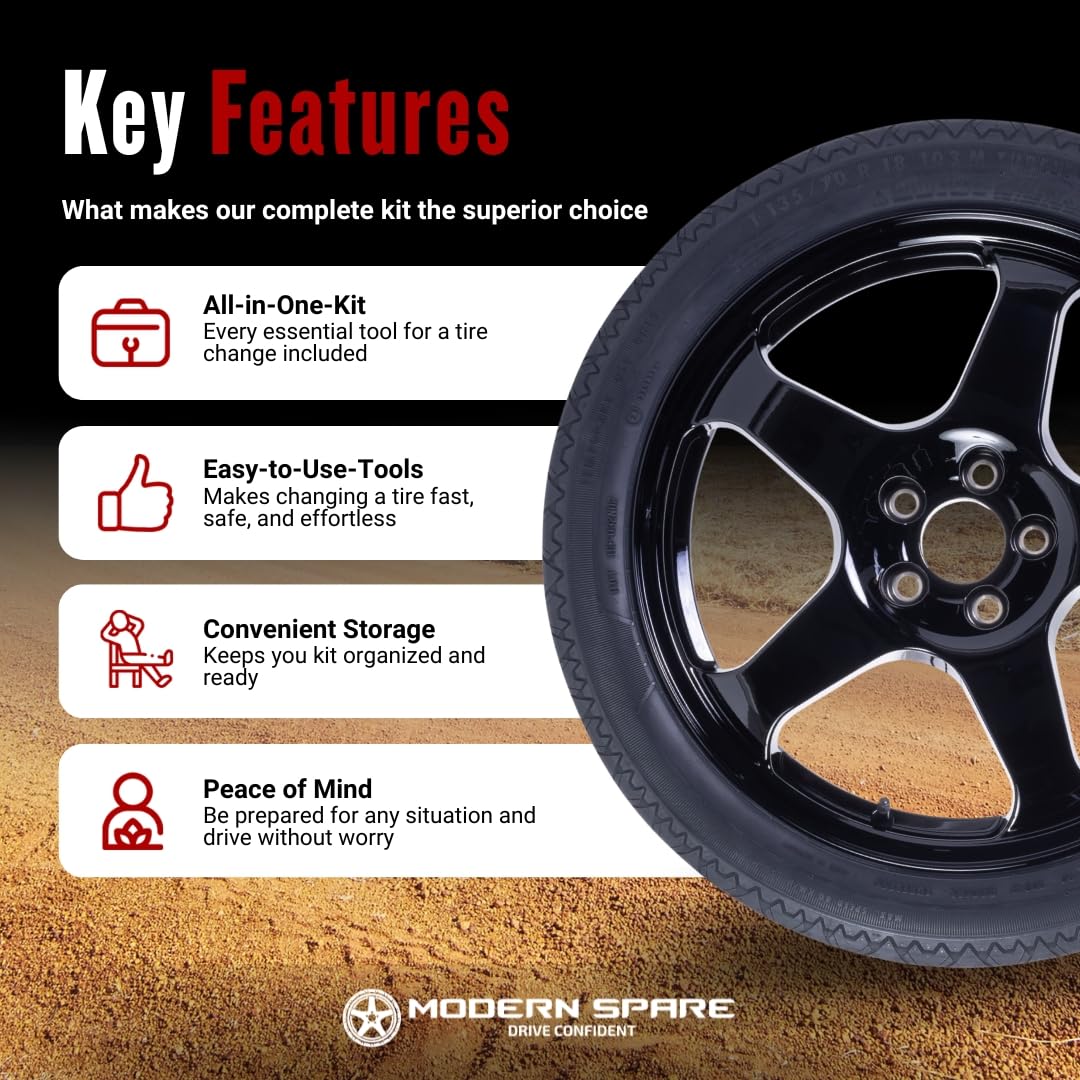 Modern Spare Model Y carrying case keeps the kit organized in the cargo area.