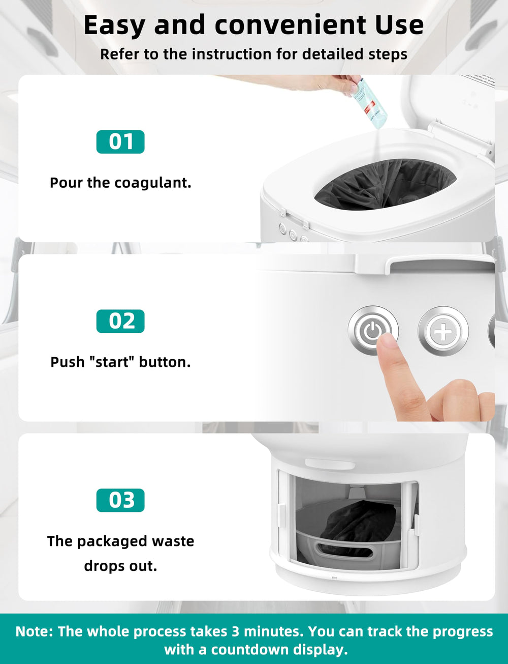 Modiwell Dry Flush R1808 charging mode demonstrates rechargeable power option