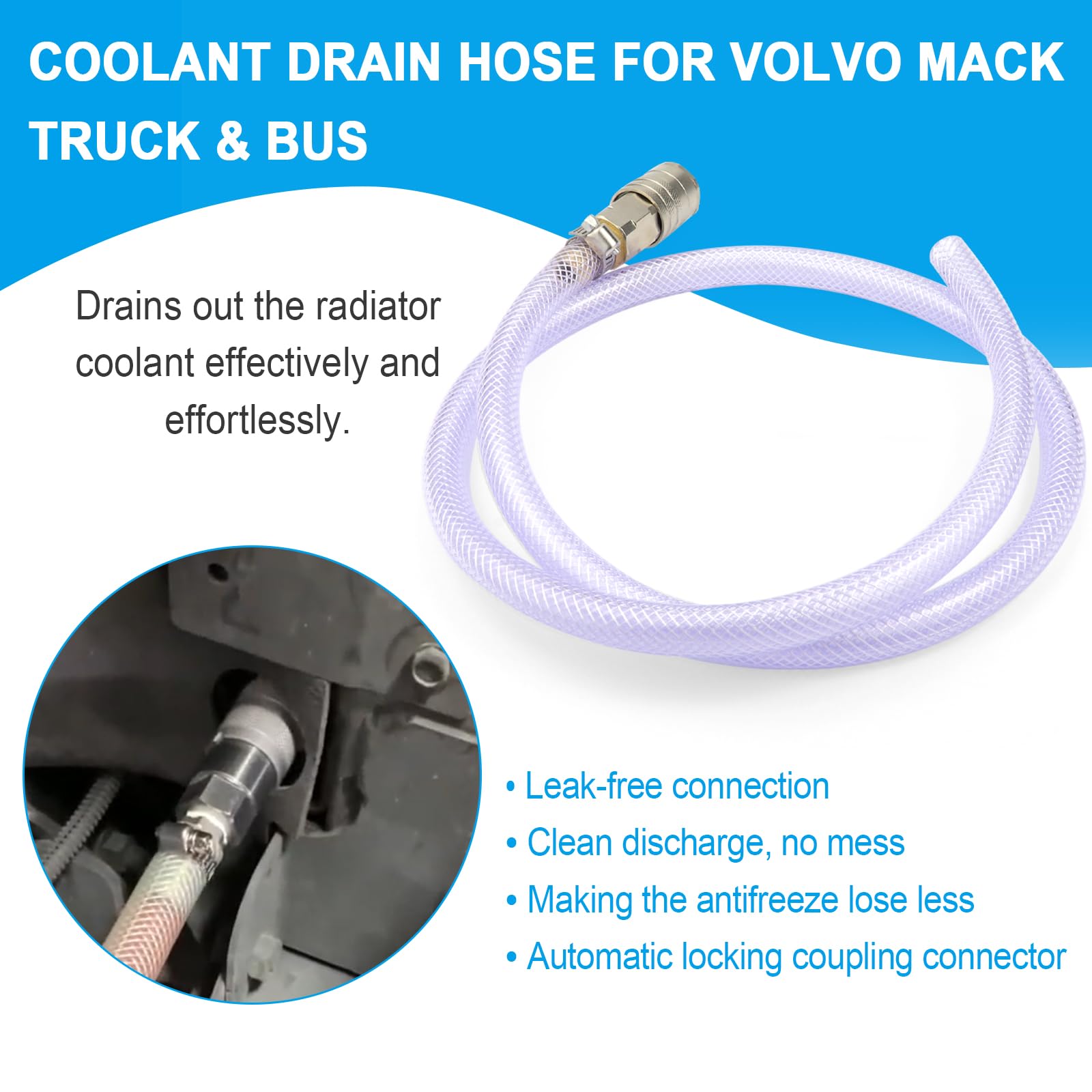 Thick silicone hose resists high temperatures for reliable coolant flow.