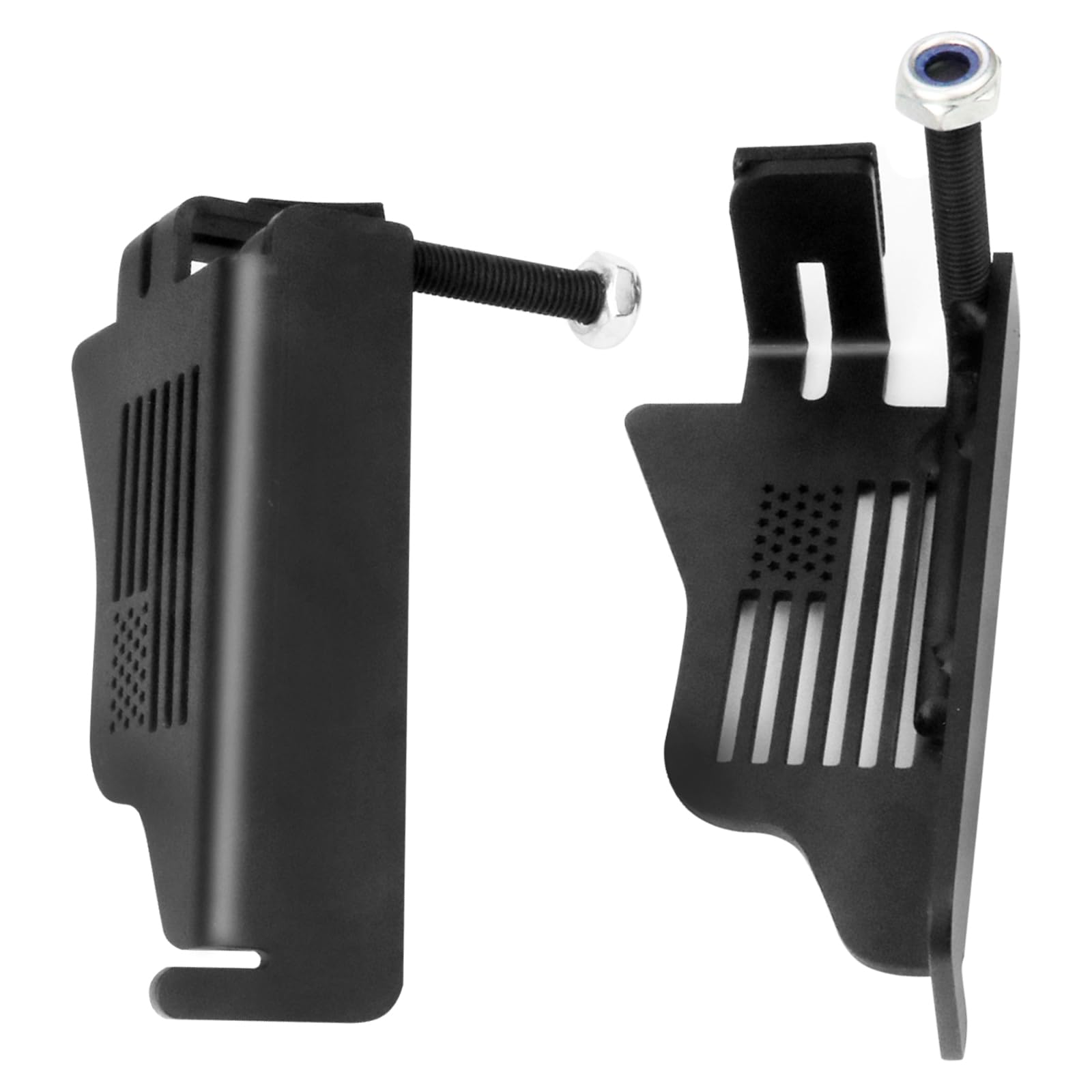 MOEBULB outer hinge foot pegs showing exterior placement on Wrangler exterior hinge