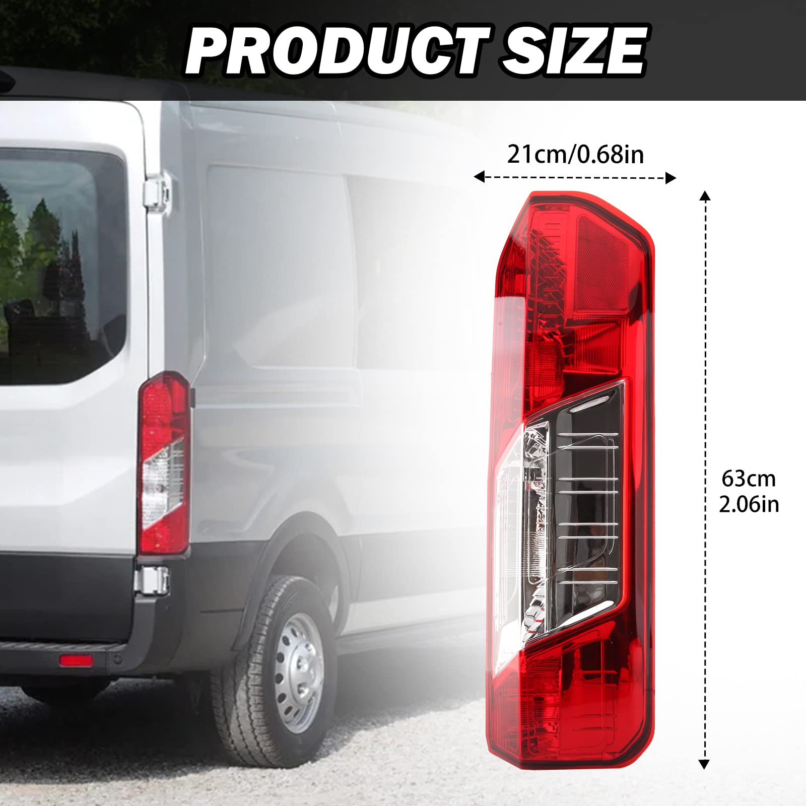 MOFOAP passenger side tail light Ford Transit replacement for easy upkeep
