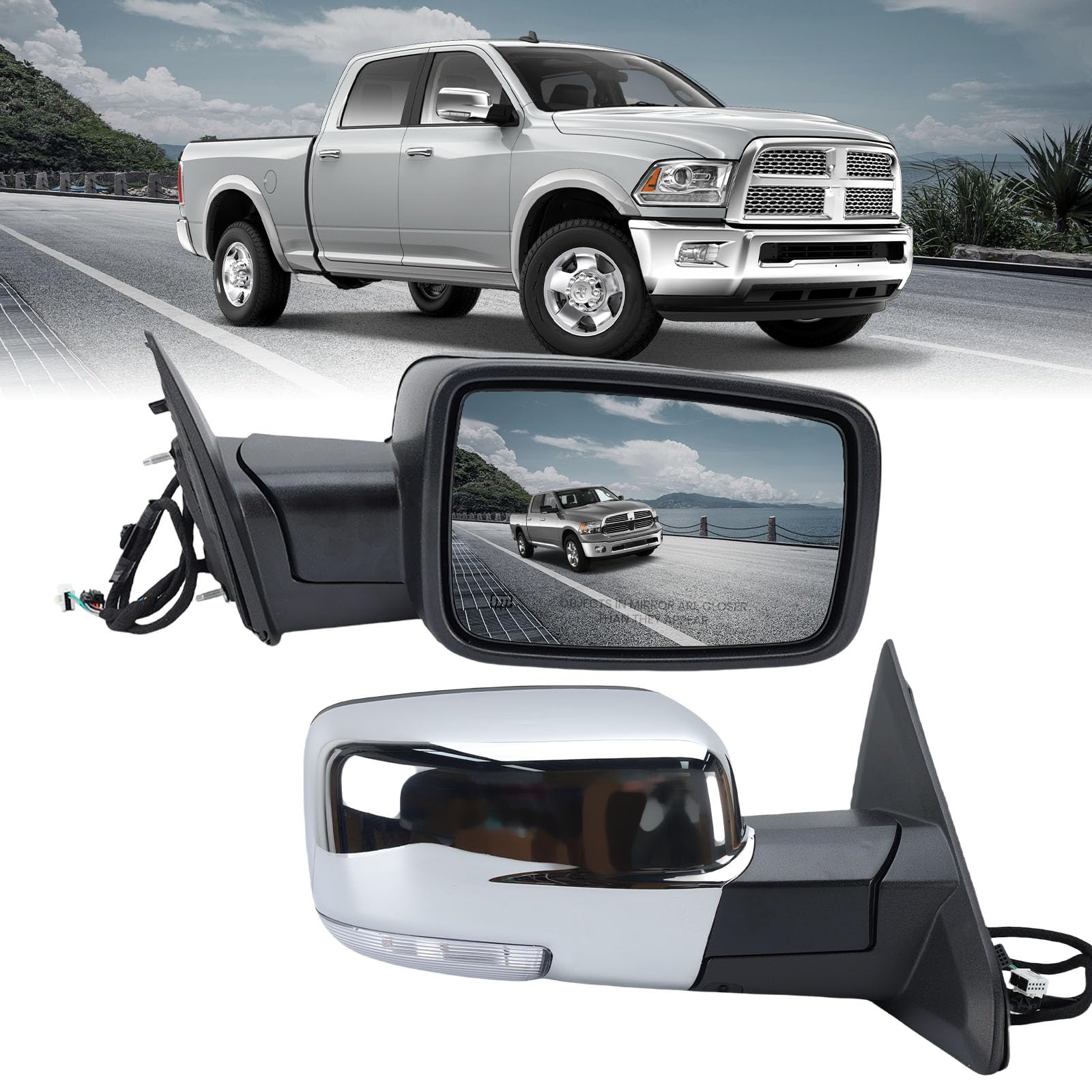 MOFOAP chrome-finish mirror adds premium look to Ram front profile