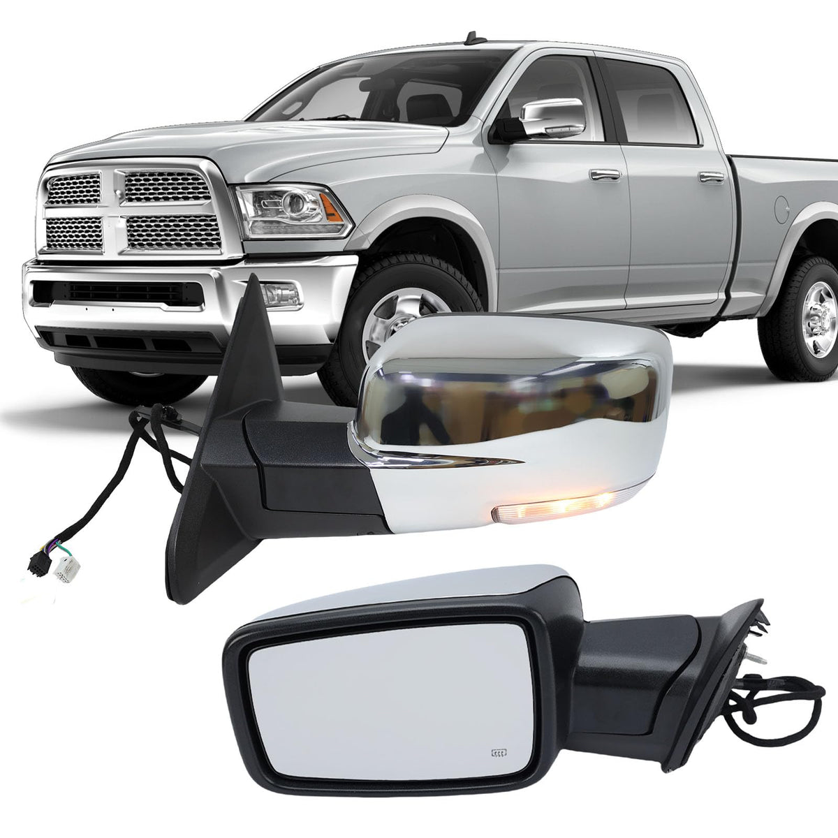 MOFOAP driver side mirror for Dodge Ram with wide rear view