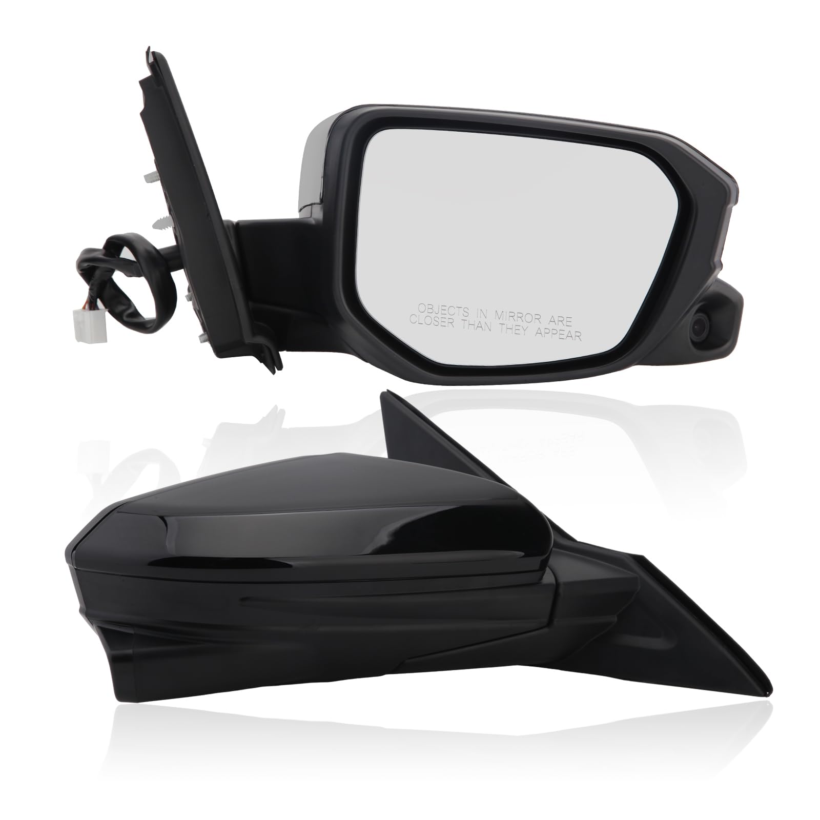 MOFOAP mirror with camera close-up shows built-in camera for parking awareness