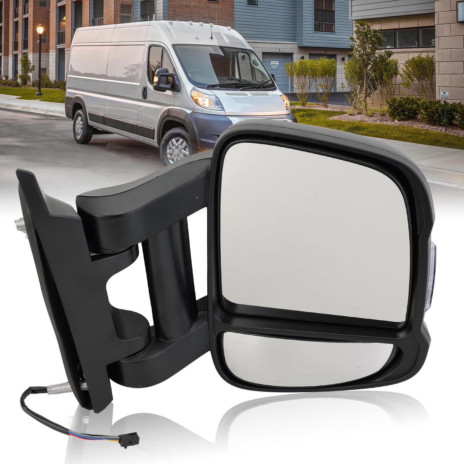 MOFOAP passenger right side mirror for RAM Promaster 2019–2022 enhances rear view