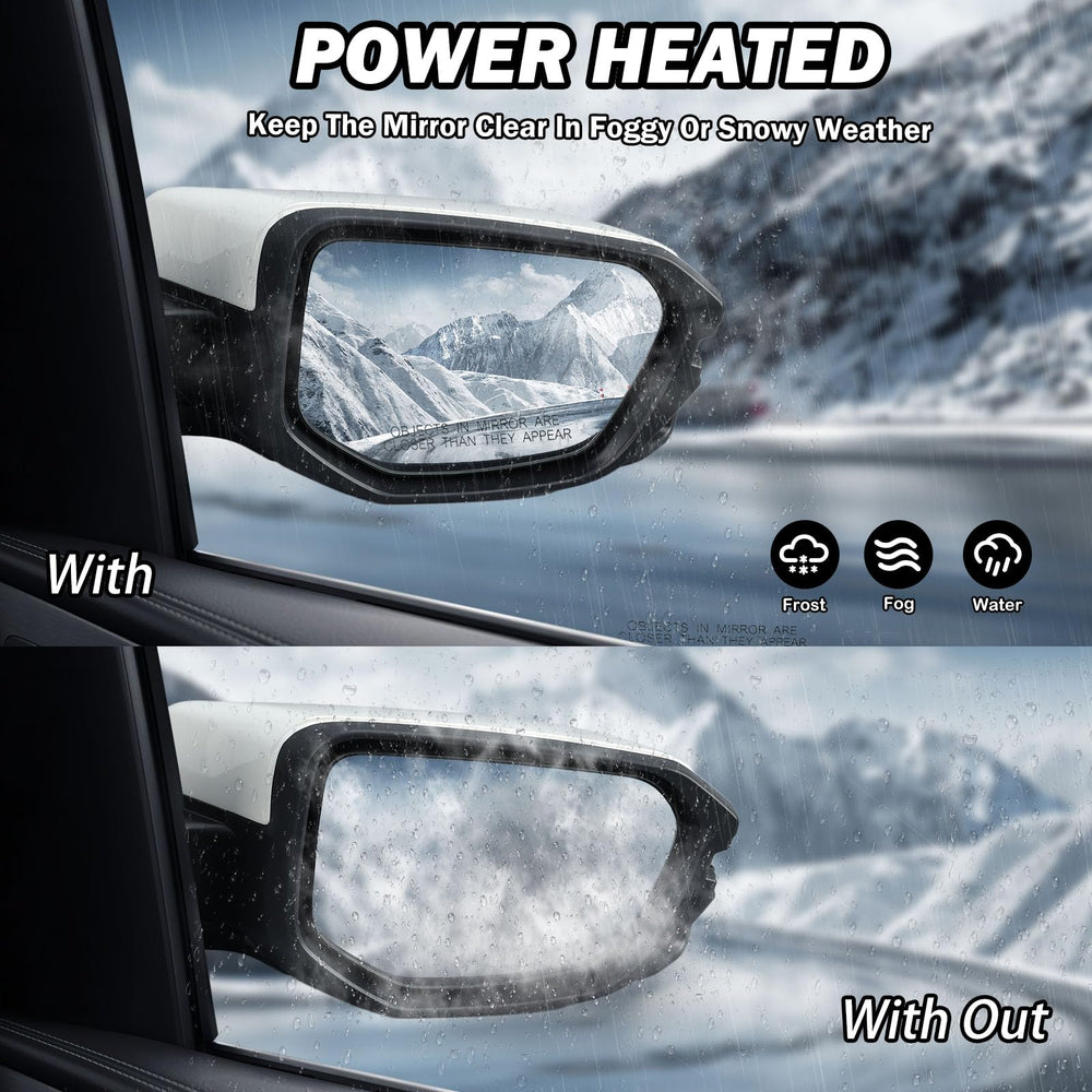 MOFOAP heated mirror defogs quickly in cold weather.