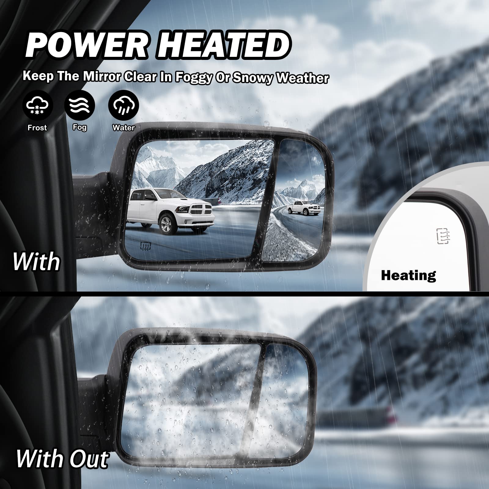 MOFOAP heated function helps clear frost for quick, clear vision