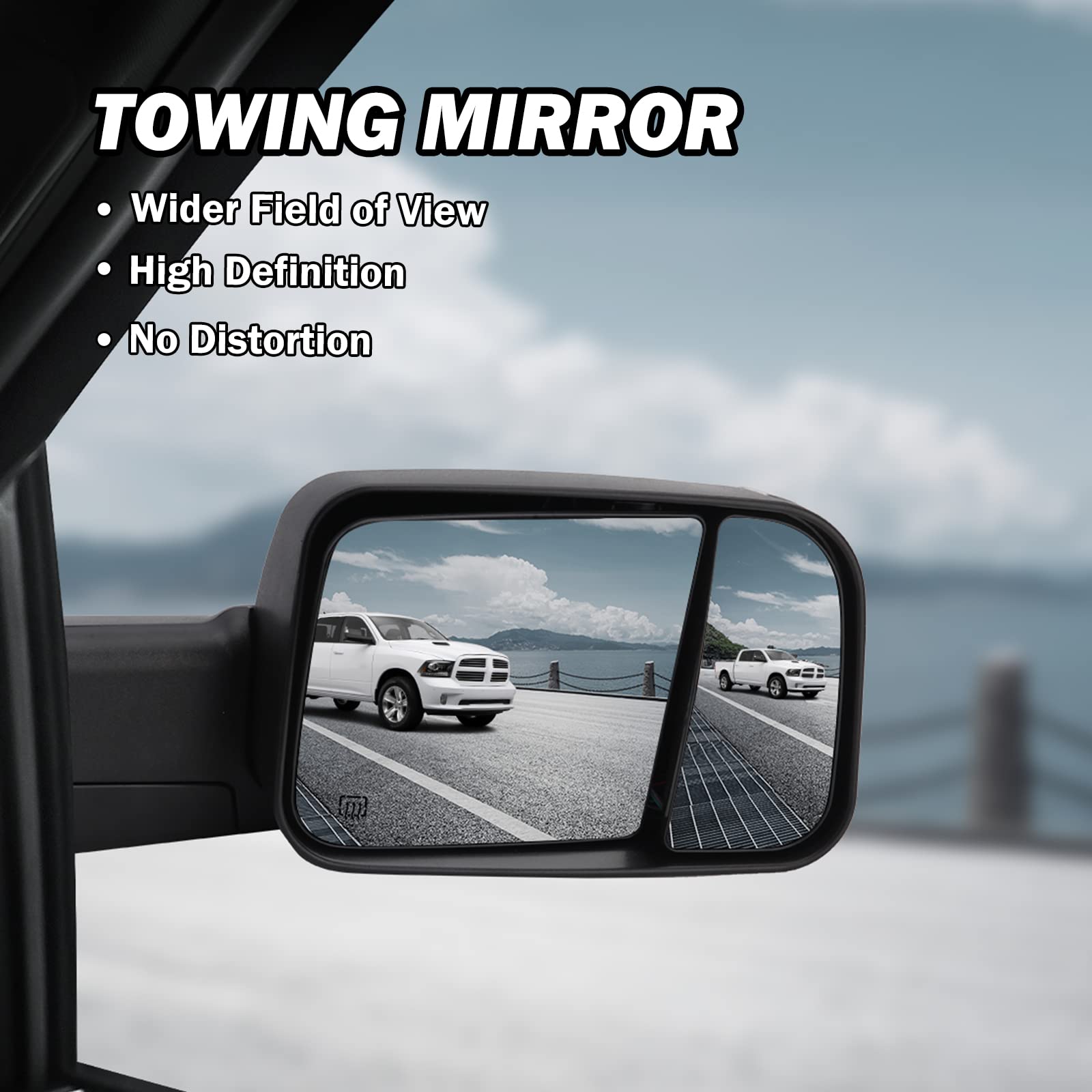 MOFOAP power glass allows smooth adjustment for precise rearward view