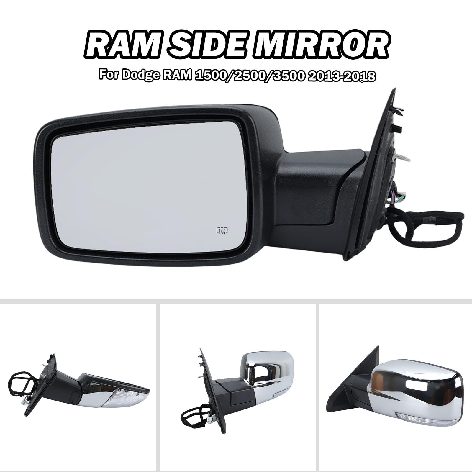 MOFOAP power folding Ram mirror reduces width when parked