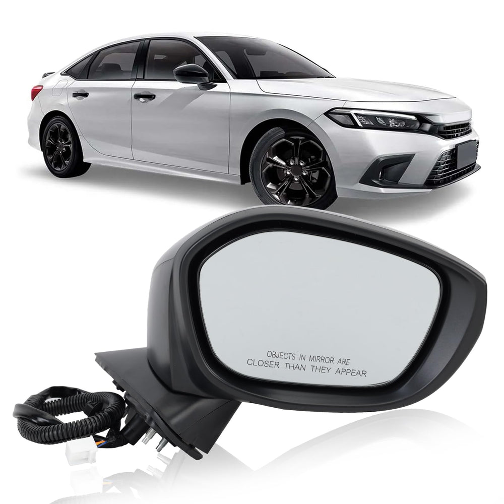 MOFOAP right passenger mirror for Honda Civic, front view enhances visibility and precise fit.