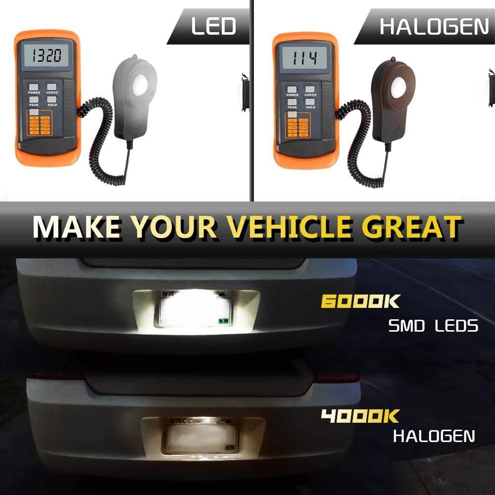 MOFORKIT LED license plate light on Dodge Charger with 18 SMD LEDs for bright output
