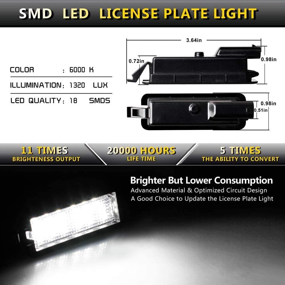 MOFORKIT LED license plate light on Pacifica showing IP65 waterproof design