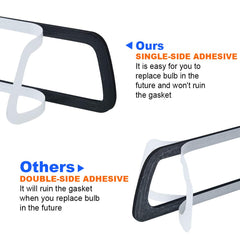 MOFORKIT seal installation detail demonstrates easy adhesive backed mounting