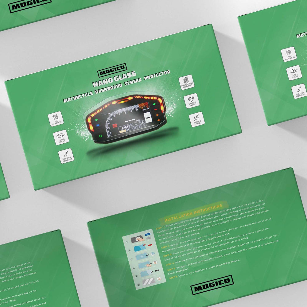 Mogico CB650R dashboard protector keeps the display sharp and fingerprint-resistant