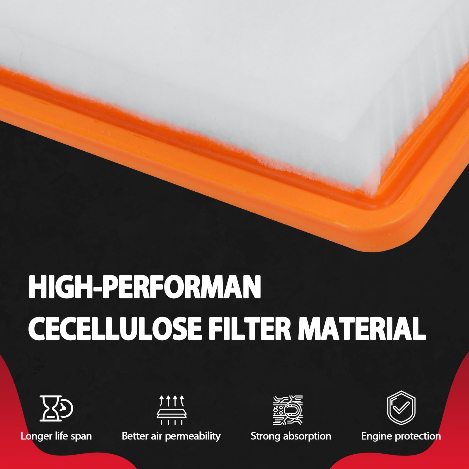 MOJIOO air filter packaging displaying compatible part numbers for easy fit.