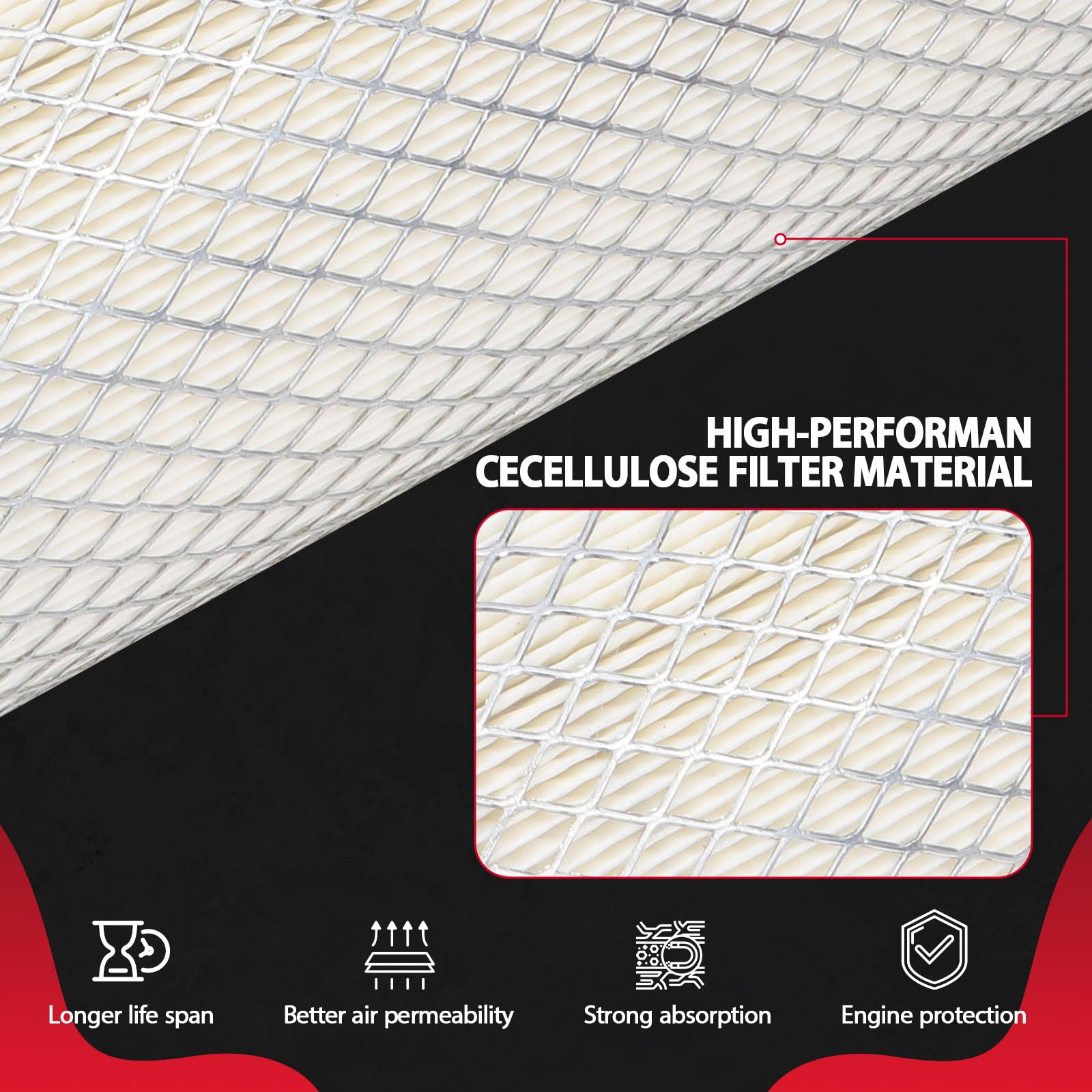 MOJIOO air filter set of four for versatile OEM replacements
