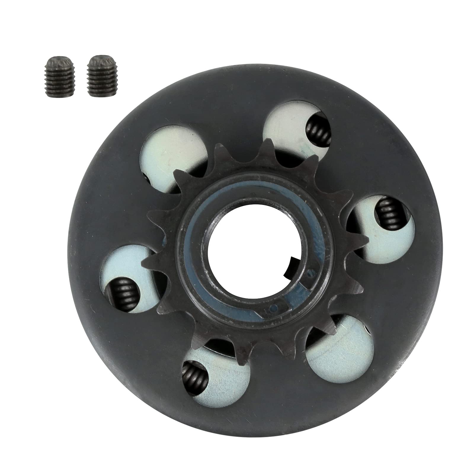 MOJTBE centrifugal clutch, 1in bore, 14T gear, reliable go-kart engagement.