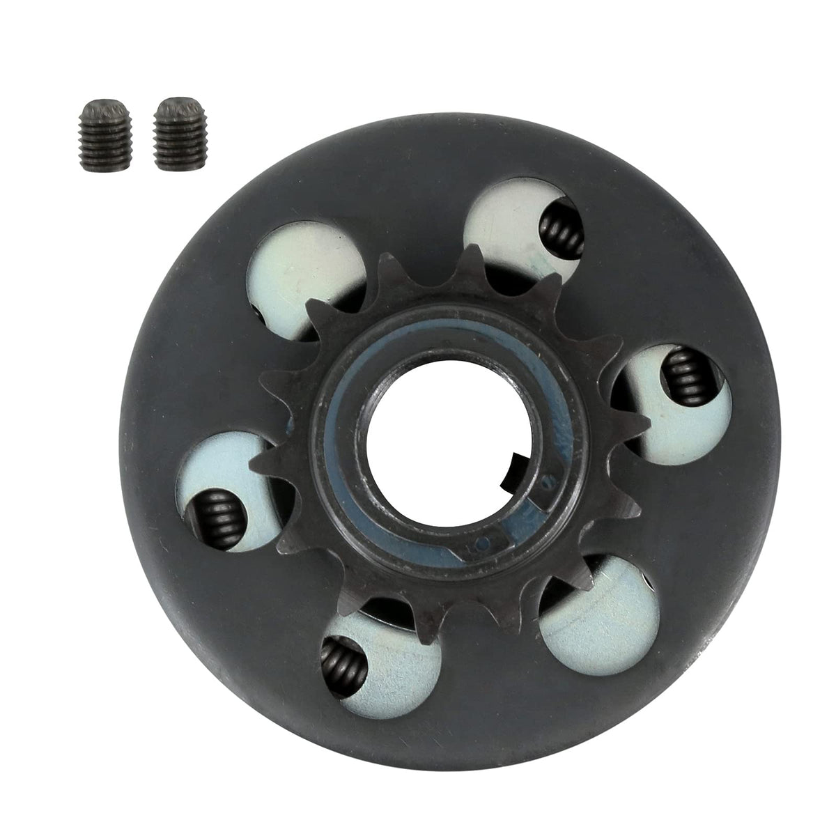 MOJTBE centrifugal clutch, 1in bore, 14T gear, reliable go-kart engagement.