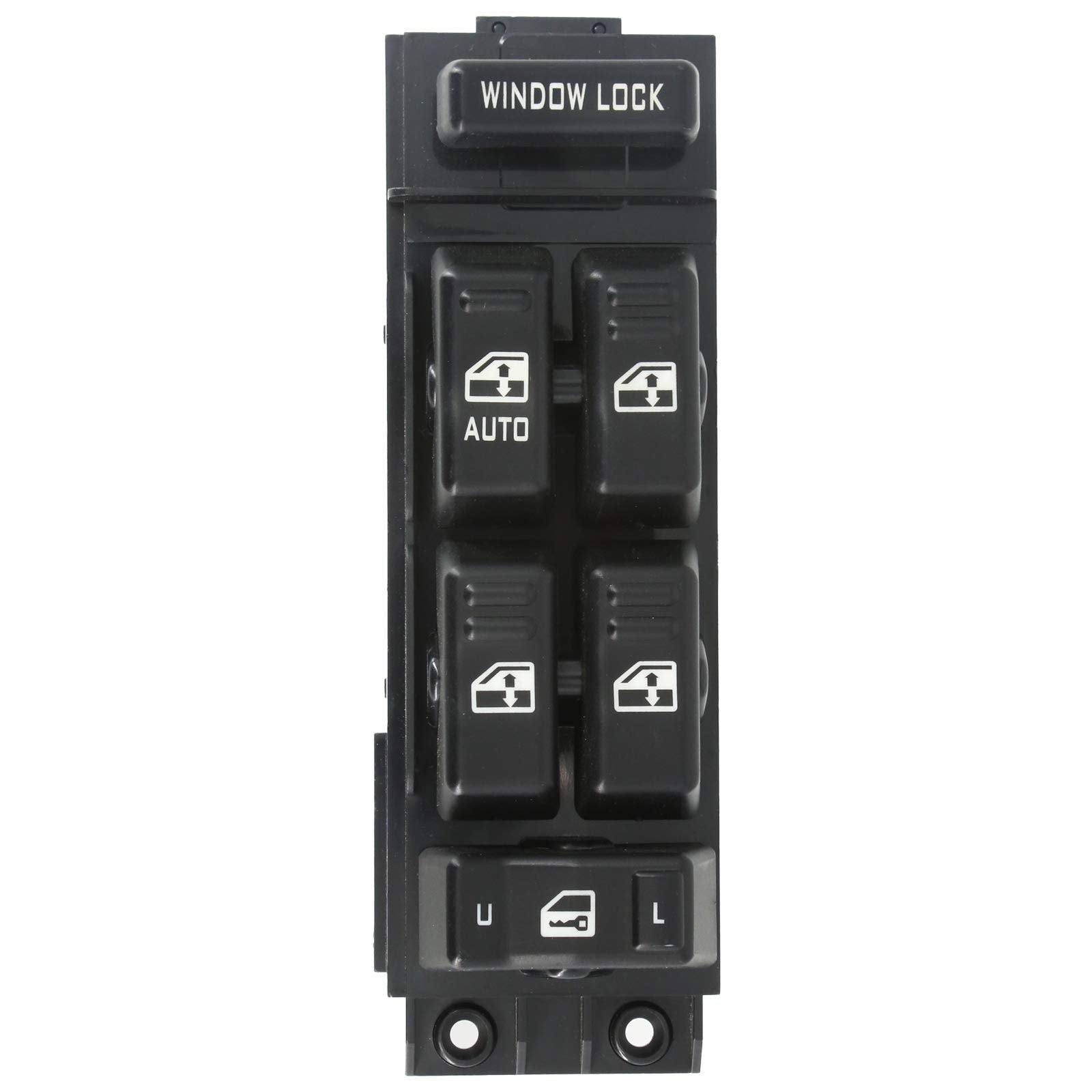 MOJTBE Power Window Master Switch, driver-side angle, easy plug-and-play replacement for GM trucks.