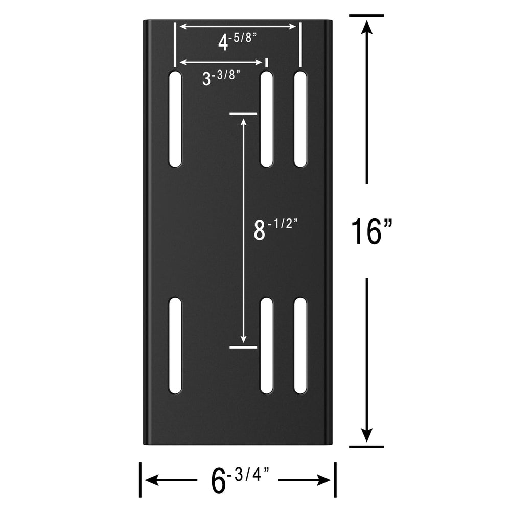 Moker Big Block Mount Plate side view highlights slim profile and flexible bolt alignment.
