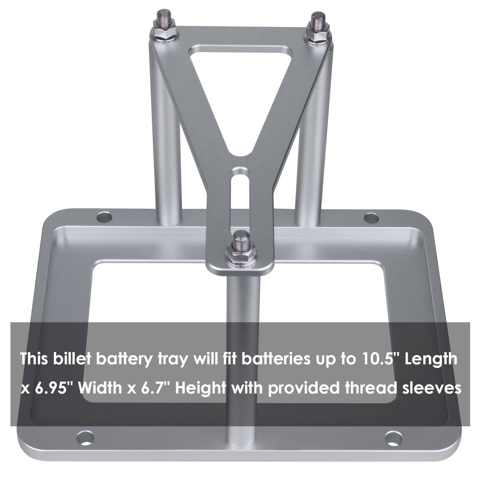 Moker billet aluminum battery tray detail showcasing durable construction.