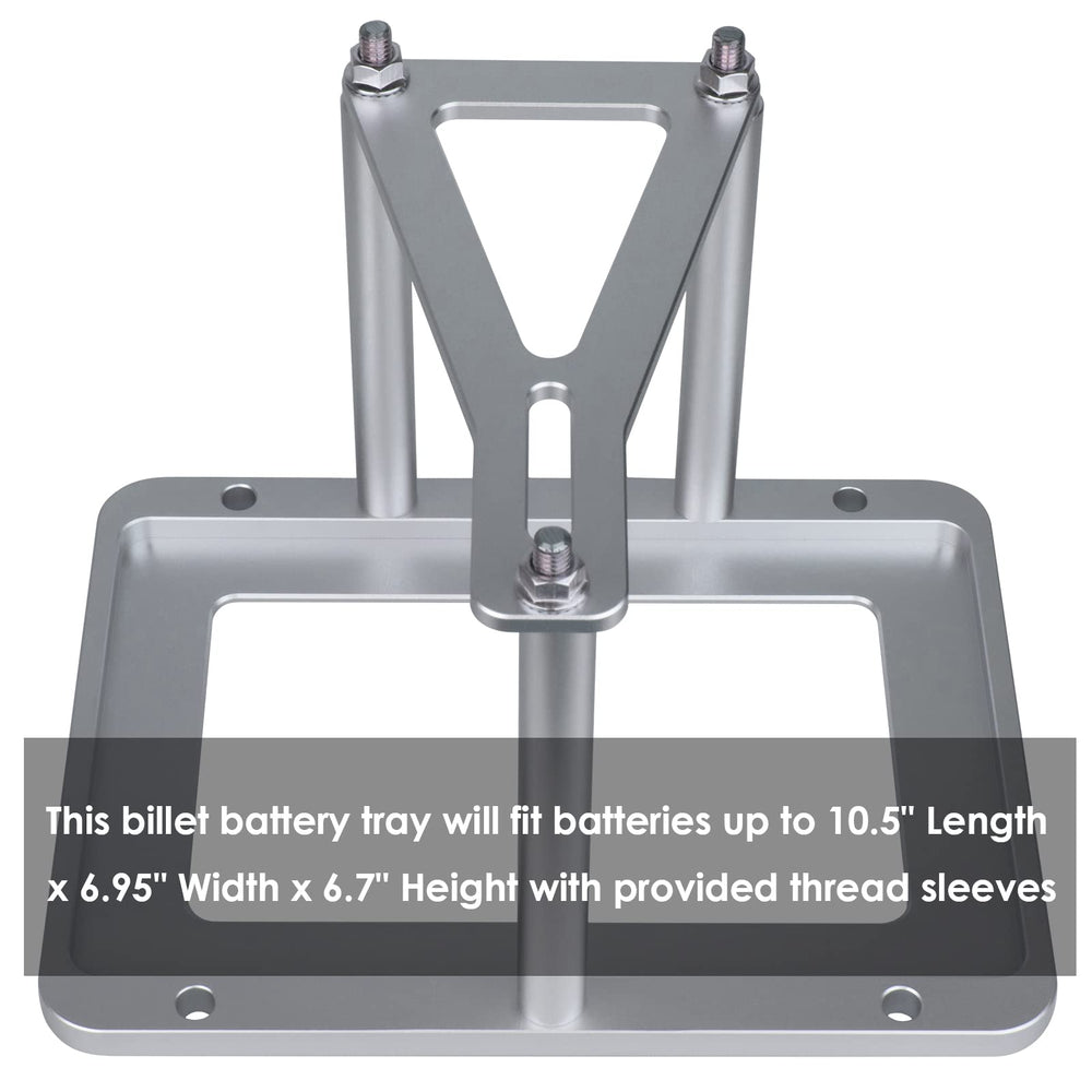 Moker billet aluminum battery tray detail showcasing durable construction.
