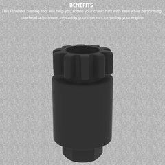 Moker flywheel barring tool for Volvo D16; helps precise timing during maintenance