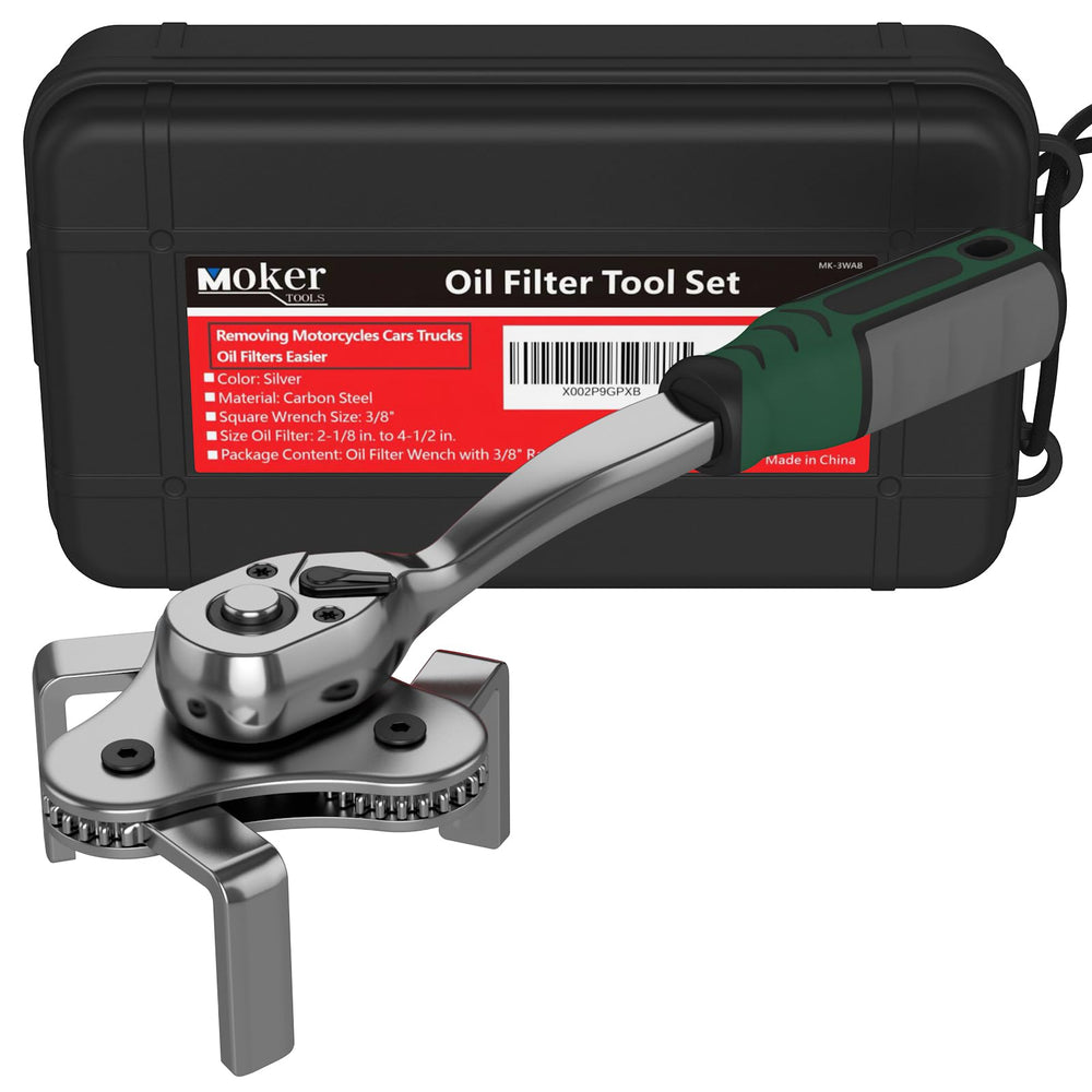 Complete oil change kit with storage case for organized use.
