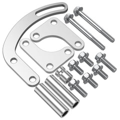 Moker SBC bracket close-up in billet aluminum for durable belt tension