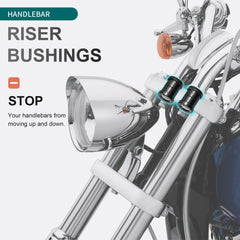 MoKitDora polyurethane damper kit installed on Harley reduces bar movement.