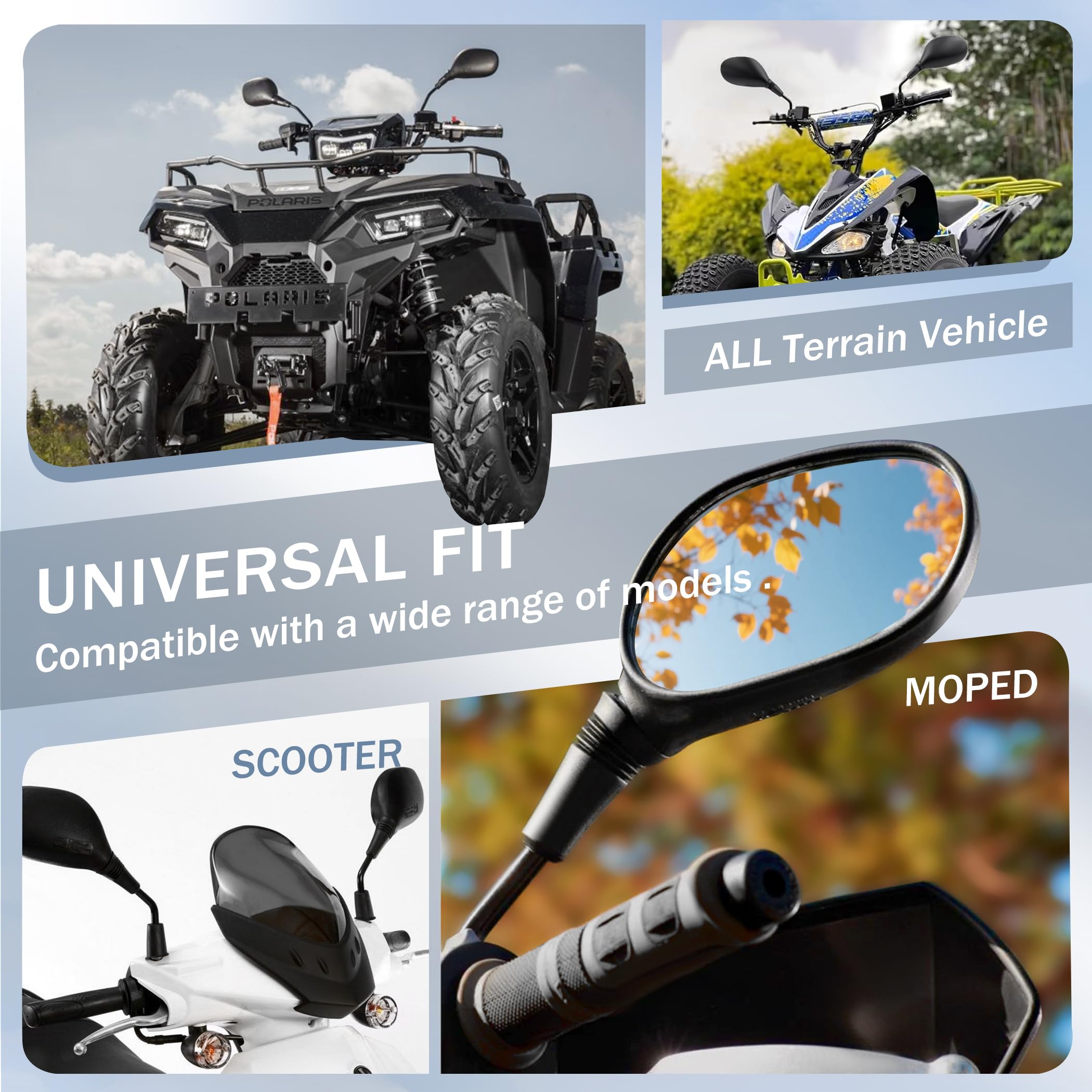 Mokuo Bashan Gy6 rearview improves awareness during stops.