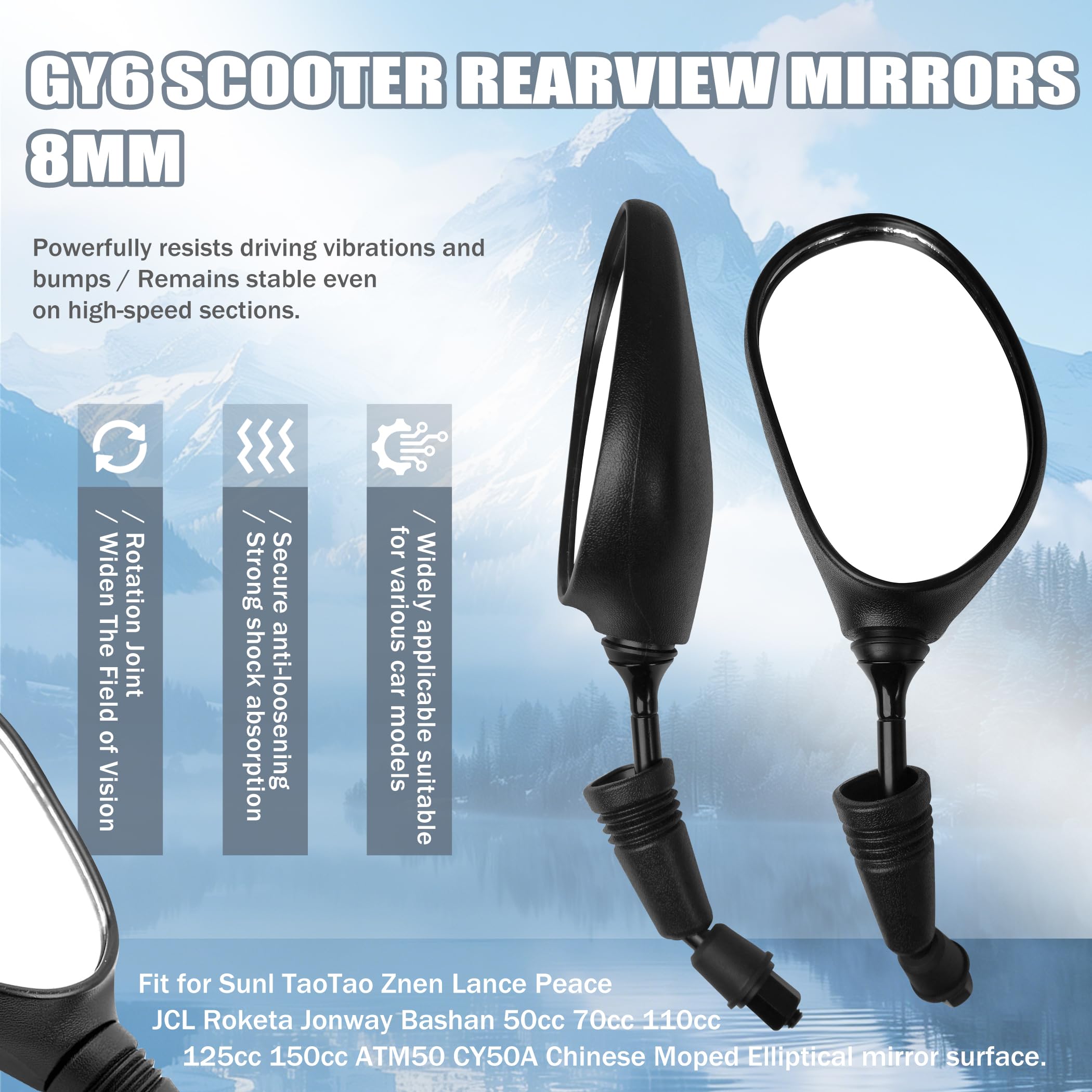 Mokuo Lance Gy6 rearview enhances safety during city rides.